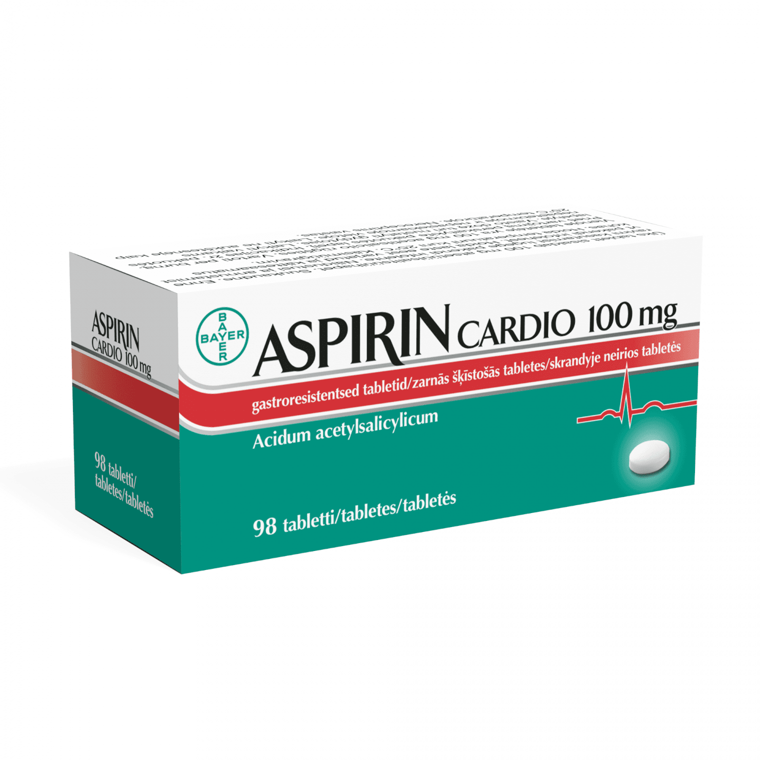 Aspirin Cardio 100 mg skrandyje neirios tabletės N98 B