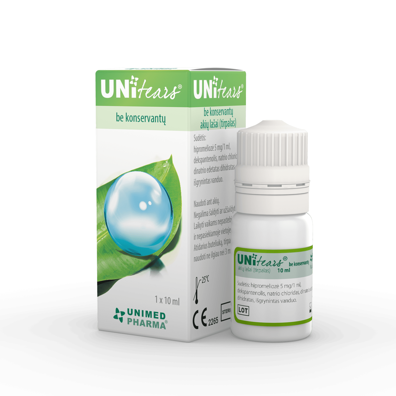UNITEARS Akių lašai (tirpalas), be konservantų 10 ml