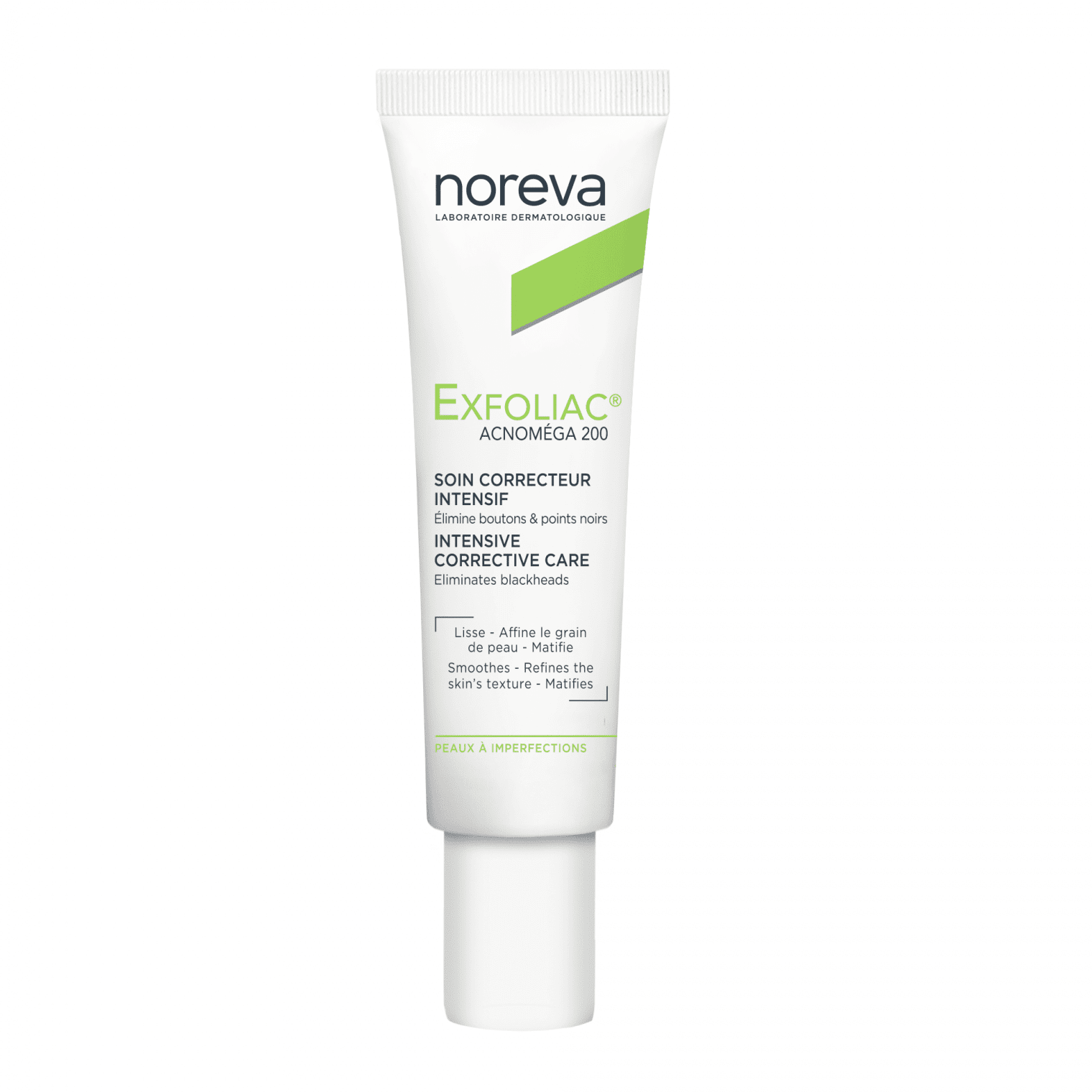 NOREVA daugybiniais inkštirais užterštos odos kremas EXFOLIAC Acnomega 200, 30 ml