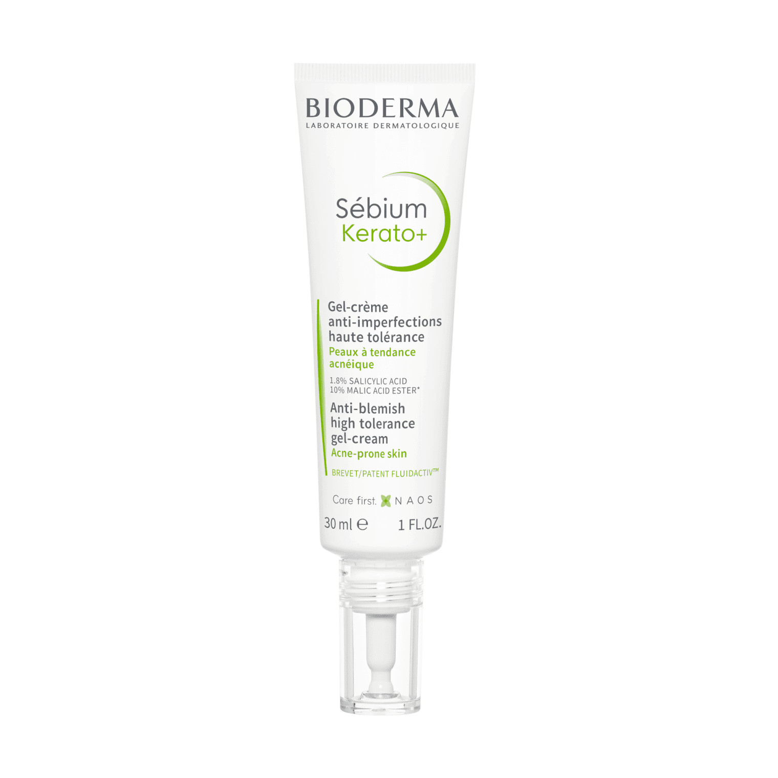 BIODERMA kremas mažinantis spuogus ir po jų likusias dėmes, skirtas į aknę linkusiai, jautriai odai SEBIUM KERATO+, 30 ml