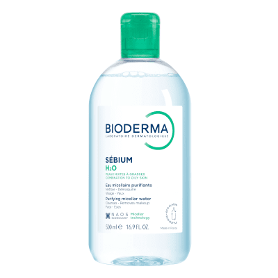 BIODERMA micelinis valomasis vanduo mišriai, riebiai odai SEBIUM H2O, 500 ml