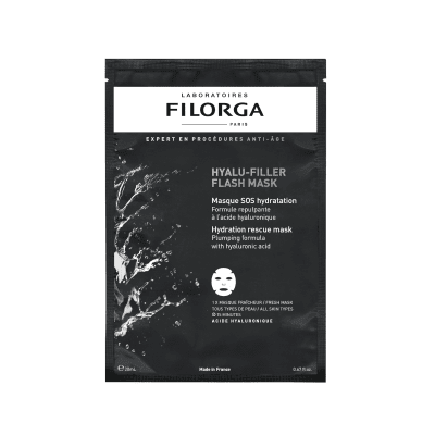 FILORGA lakštinė veido kaukė brandžiai, dehidratuotai odai HYALU-FILLER FLASH MASK, 1 vnt.