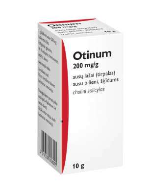 Otinum 200 mg/g ausų lašai, tirpalas 10 ml