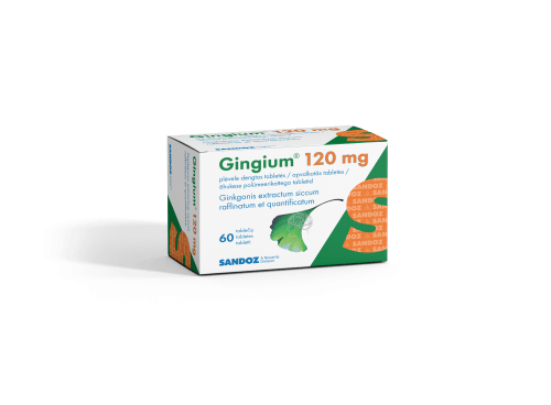 Gingium 120 mg plėvele dengtos tabletės N60