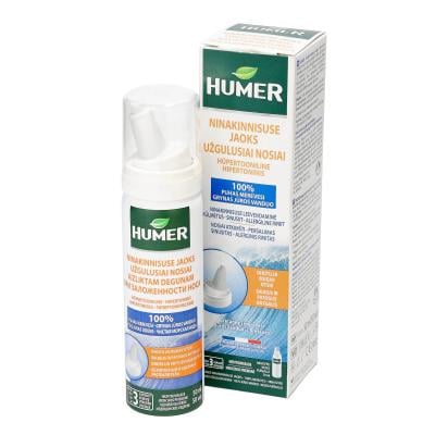 HUMER hipertoninis jūros vanduo užgulusiai nosiai, 50 ml