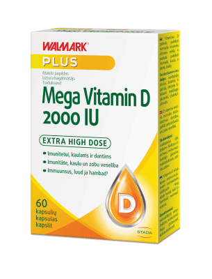 WALMARK Mega Vitamin D 2000 IU kapsulės N60