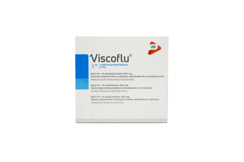 VISCOFLU sterilus hipertoninis fiziologinis tirpalas inhaliavimui ir lašinimui 5 ml, N10