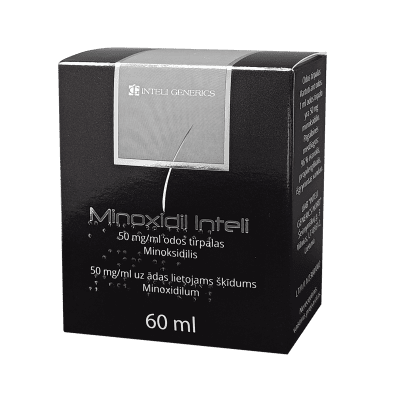MINOXIDIL INTELI 50 mg/ml odos tirpalas 60 ml
