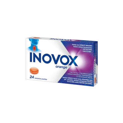 Inovox orange 2/0,6/1,2 mg kietosios pastilės N24