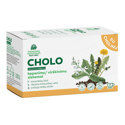 ŠVENČIONIŲ VAISTAŽOLĖS kepenims CHOLO, žolelių arbata, 1,5 g x 20 vnt.