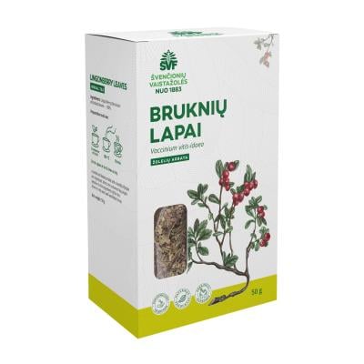 ŠVENČIONIŲ VAISTAŽOLĖS BRUKNIŲ LAPAI, žolelių arbata, 50g