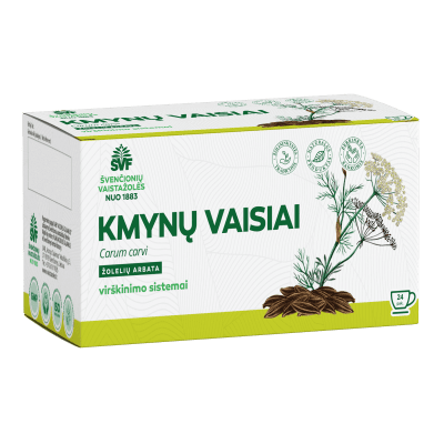 ŠVENČIONIŲ VAISTAŽOLĖS KMYNŲ VAISIAI, žolelių arbata, 1,5 g x 24 vnt.