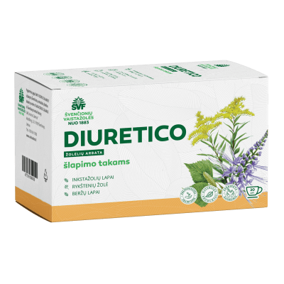 ŠVENČIONIŲ VAISTAŽOLĖS šlapimo takams DIURETICO, žolelių arbata, 1,5 g x 20 vnt.