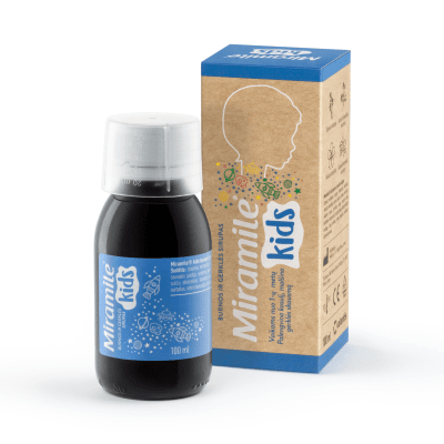 MIRAMILE burnos ir gerklės sirupas vaikams, nuo 1 m., 100 ml