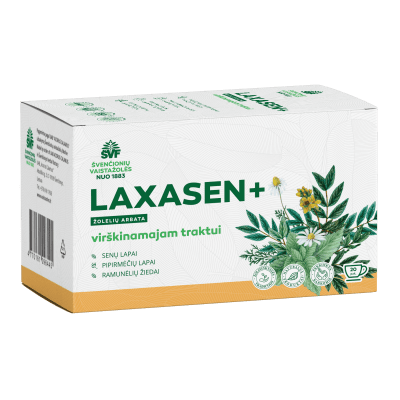 ŠVENČIONIŲ VAISTAŽOLĖS virškinamajam traktui LAXASEN+, žolelių arbata, 1,5 g x 20 vnt.