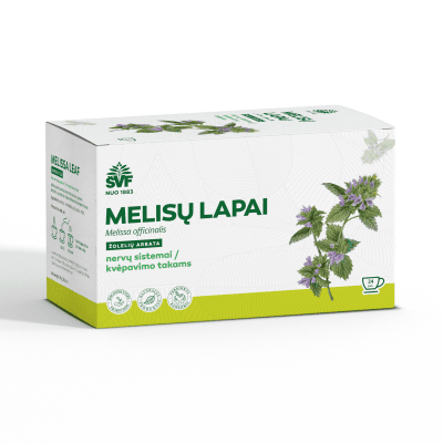 ŠVENČIONIŲ VAISTAŽOLĖS MELISŲ LAPAI, žolelių arbata, 1,5 g x 24 vnt.