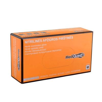 MEDIQUEST nitrilinės apžiūros pirštinės be pudros (M), N100