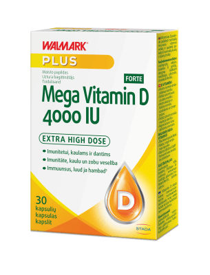 WALMARK MEGA VITAMIN D 4000 IU FORTE kapsulės N30
