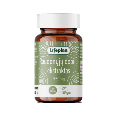 LIFEPLAN Raudonųjų dobilų ekstraktas 550 mg, kapsulės, N30
