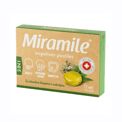 MIRAMILE su islandine kerpena ir eukaliptu pastilės N12