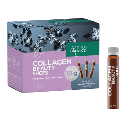 ACORUS BALANCE kolagenas odai, plaukams, nagams COLLAGEN BEAUTY SHOTS, 14 vnt. x 25 ml
