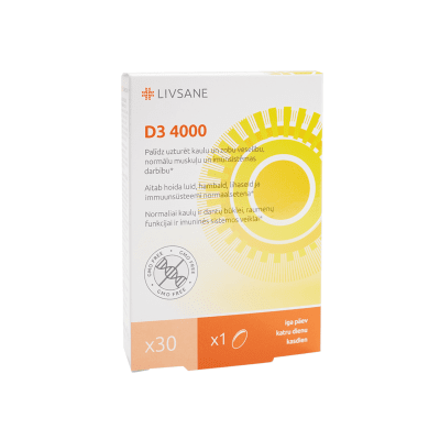 LIVSANE vitamino D3 4000 kapsulės N30