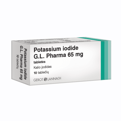 Potassium iodide G.L. Pharma 65 mg tabletės N10