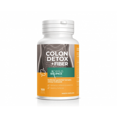 ACORUS BALANCE skaidulos žarnynui COLON DETOX + FIBER, 100 kaps.