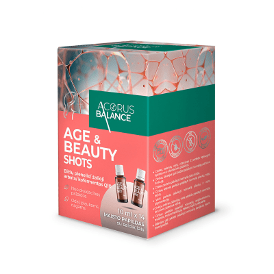 ACORUS BALANCE geriamasis tirpalas vienadoziuose buteliukuose AGE & BEAUTY SHOTS 10 ml, N14 