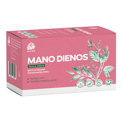 ŠVENČIONIŲ VAISTAŽOLĖS menstruacijoms MANO DIENOS, žolelių arbata, 2 g x 20 vnt.