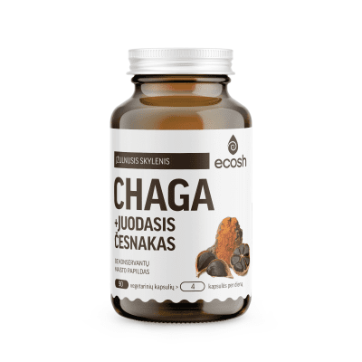 ECOSH Chaga su juoduoju česnaku N90