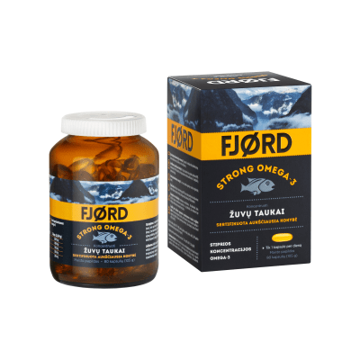 FJORD STRONG OMEGA-3 žuvų taukų kapsulės N80