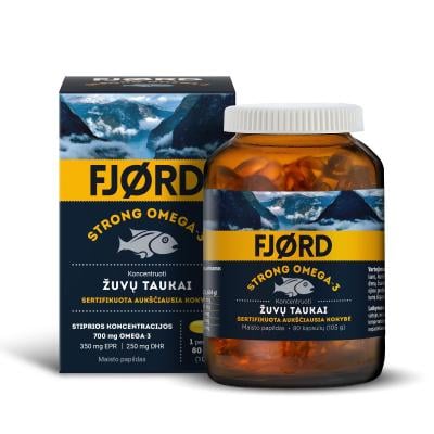 FJORD STRONG OMEGA-3 žuvų taukų kapsulės N80