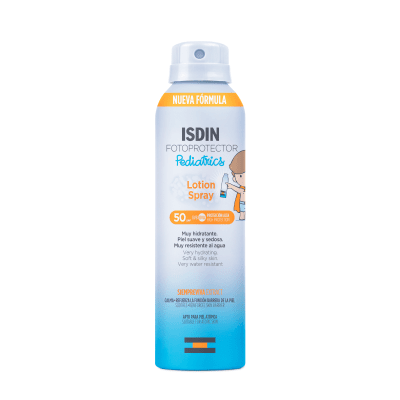 Fotoprotector ISDIN Pediatrics apsauginė dulksna, tinkama naudoti ant drėgnos odos SPF 50+, 250 ml