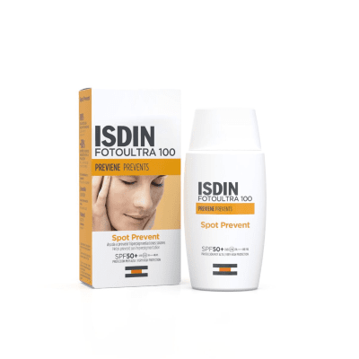 ISDIN FotoUltra 100 apsauginė emulsija veidui nuo pigmentinių dėmių SPF50, 50 ml