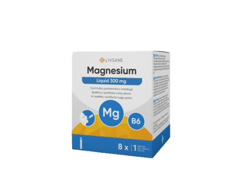 LIVSANE geriamosios ampulės MAGNESIUM 300 LIQUID + VITAMIN B6, N8