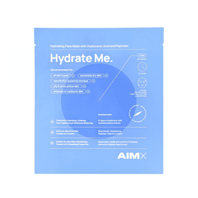 AIMX greito poveikio giliai drėkinanti veido kaukė su peptidais HYDRATE ME 25 ml