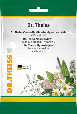 DR. THEISS šveicariškų žolių skonio ledinukai su vitaminu C ir medumi 75 g