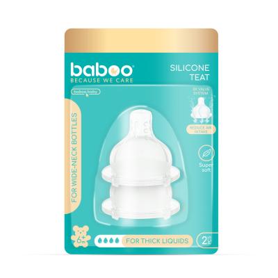 Baboo silikoninis žindukas, 6+ mėn, tirštiems skysčiams N2