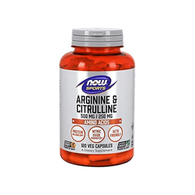 NOW Arginine 500 mg & Citrulline 250 mg kapsulės N120 