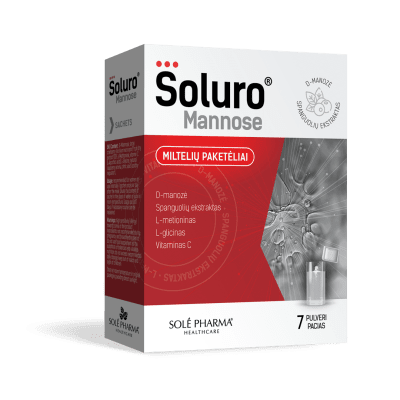 SOLURO Mannose aviečių skonio, 7 paketėliai