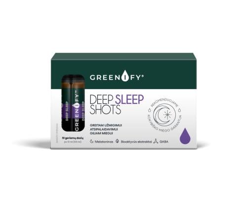 GREENIFY geriamosios dozės kokybiškam miegui ir atsipalaidavimui DEEP SLEEP SHOTS N10