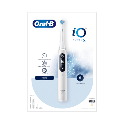 ORAL B elektrinis dantų šepetėlis iO 6 SERIES WHITE