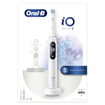 Elektrinis dantų šepetėlis ORAL-B iO7, White Alabaster, N1