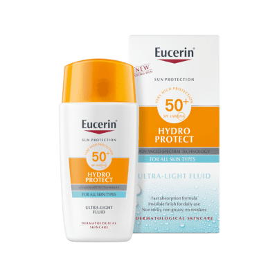 EUCERIN ypač lengvas veido fluidas nuo saulės SPF50+, SUN HYDRO PROTECT 50 ml