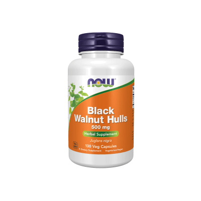 NOW 500 mg kapsulės BLACK WALNUT HULLS Juodasis riešutmedis N100