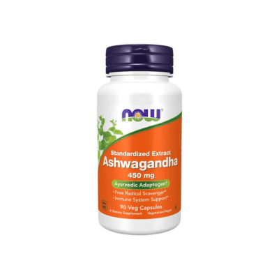 NOW Ašvaganda 450 mg kapsulės STANDARTIZED EXTRACT ASHWAGANDHA N90