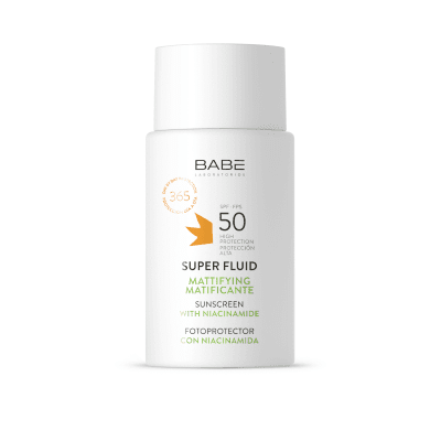 BABE, SUPER FLUID MATTIFYING SPF50, apsauginė emulsija riebiai, mišriai veido odai, 50 ml