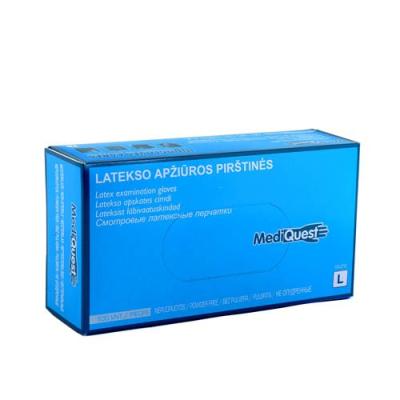 MEDIQUEST latekso pirštinės be pudros (L), N100