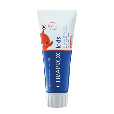 CURAPROX dantų pasta vaikams be fluoro KIDS, nuo 2 m., braškių skonio, 60 ml